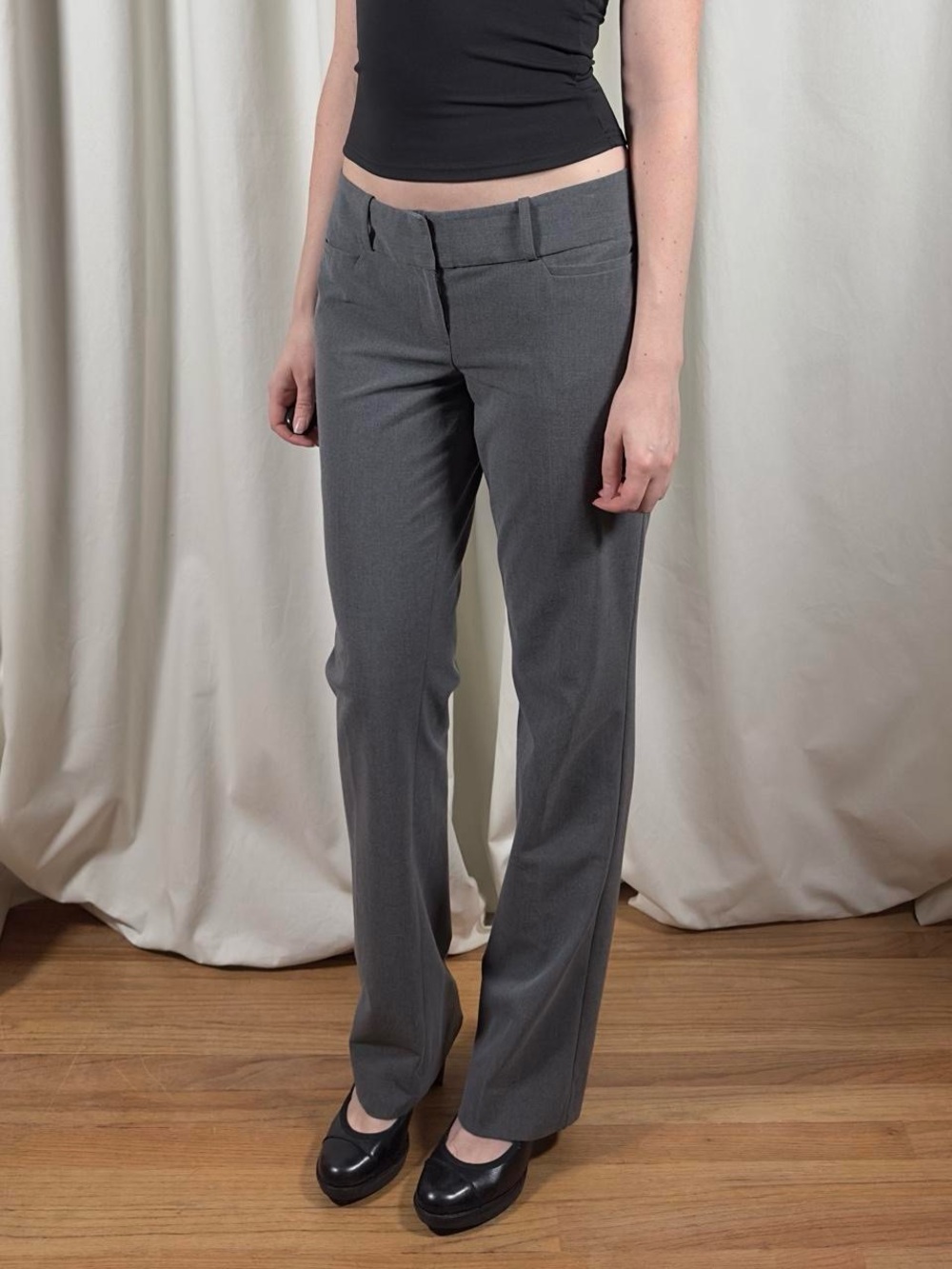 Gray Low Rise Bootcut Pants - Picture 3 of 8